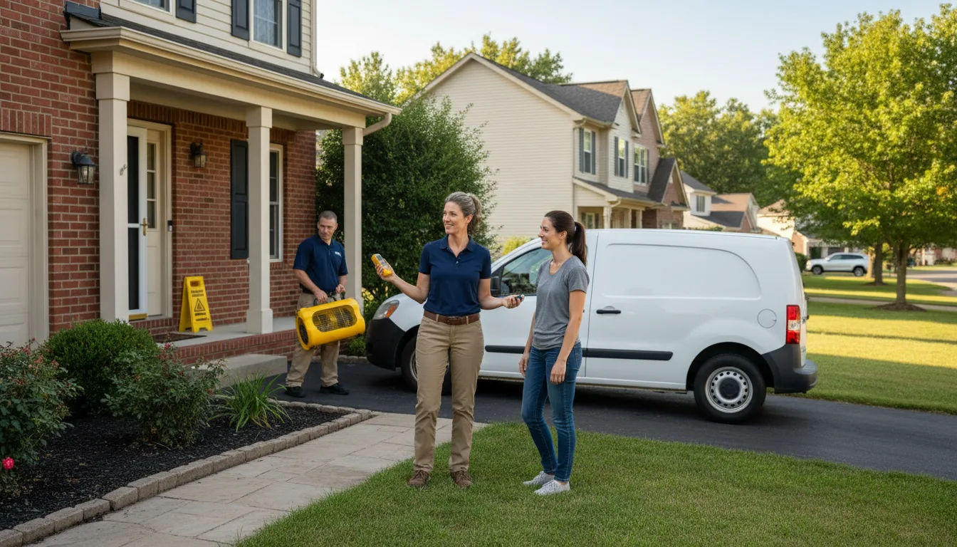 Residential water damage restoration in Mark, IL